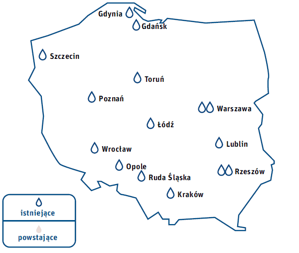 Banki mleka w Polsce mapa