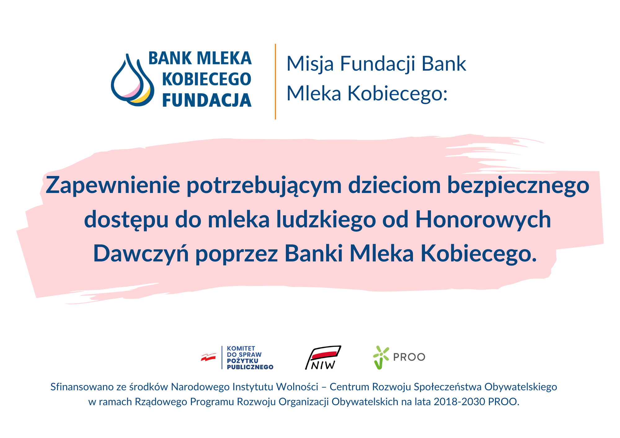 misja fundacja bank mleka kobiecego NIW PROO